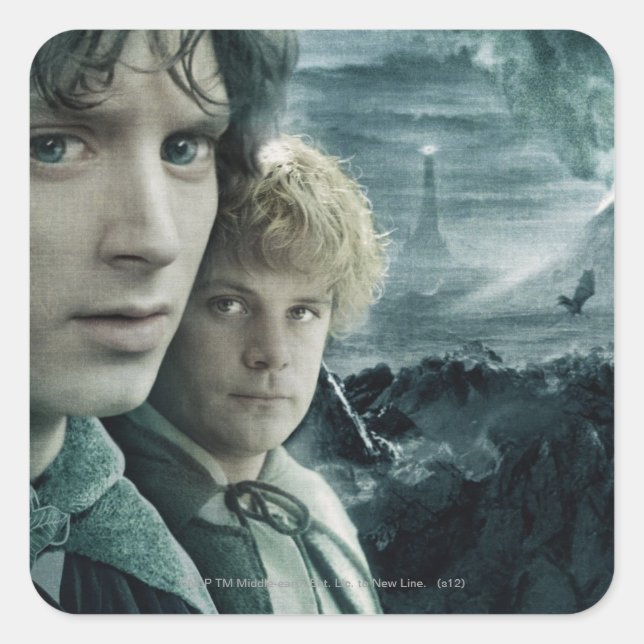 Adesivo Quadrado FRODO™ e Samwise Close (Fechar) (Frente)