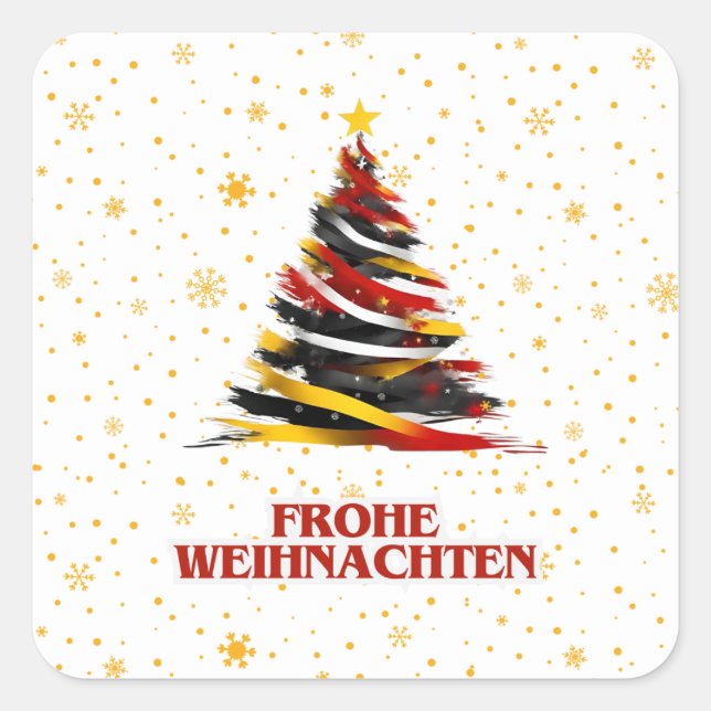 ADESIVO QUADRADO FROHE WEIHNACHTEN ALEMÃO STICKER (Frente)