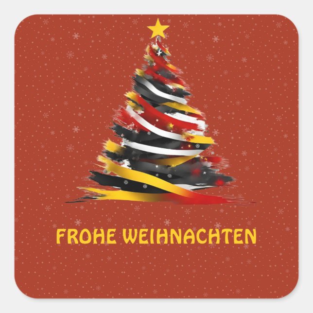 ADESIVO QUADRADO FROHE WEIHNACHTEN ALEMÃO STICKER (Frente)