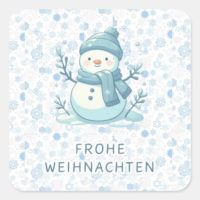 ADESIVO QUADRADO FROHE WEIHNACHTEN ALEMÃO STICKER (Frente)