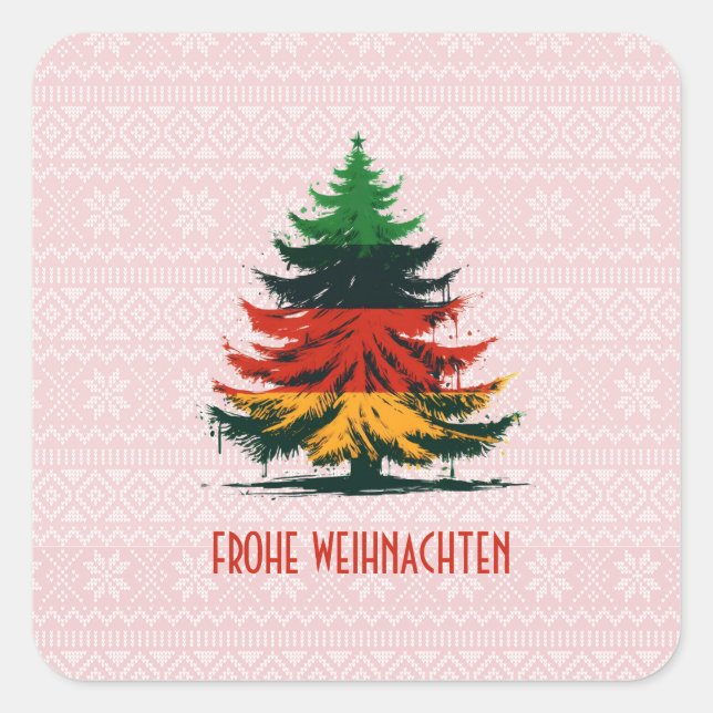 ADESIVO QUADRADO FROHE WEIHNACHTEN STICKER (Frente)