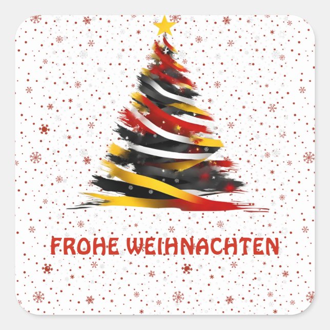 ADESIVO QUADRADO FROHE WEIHNACHTEN STICKER (Frente)
