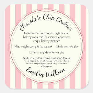 Adesivo Quadrado From my small kitchen Cottage Law Cookie Label
