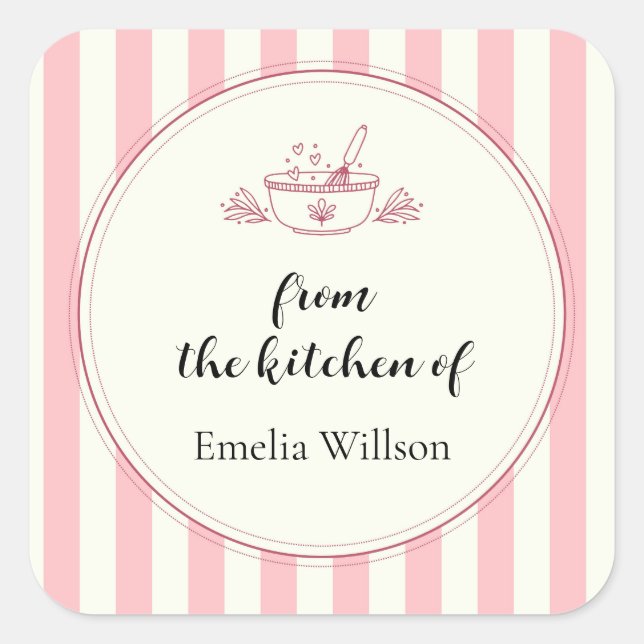 Adesivo Quadrado From the kitchen of Small Business (Frente)