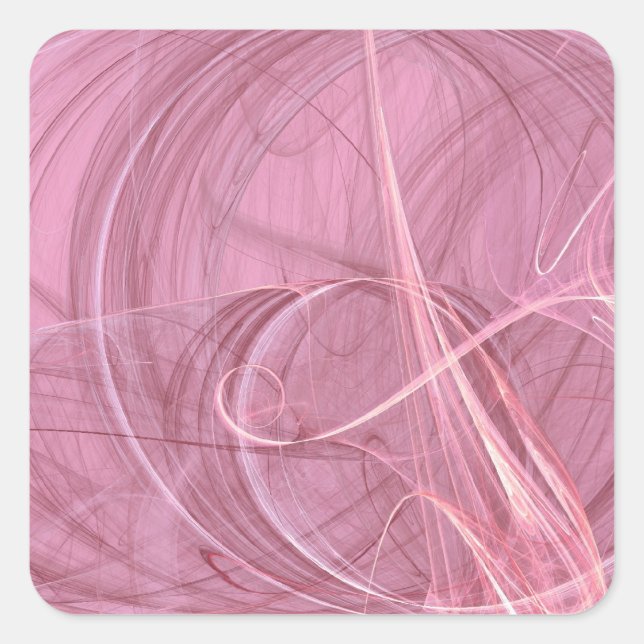 Adesivo quadrado frontal de Abstrato rosa (Frente)