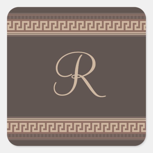 Adesivo Quadrado Fronteira chave grega (Frente)