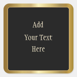 Adesivo Quadrado Fronteira Dourada com o rótulo comercial do Black 