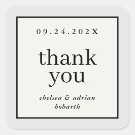 Adesivo Quadrado Fronteira Neutra Simples Favor de Casamento