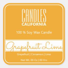 Adesivo Quadrado Fronteira Quadrada Moderna Simples Velas Amarelas 