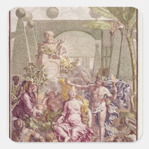 Adesivo Quadrado Frontispece, "Hortus Cliffortianus", de Carl