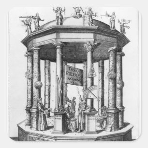 Adesivo Quadrado Frontispiece 'as mesas de Rudolphine