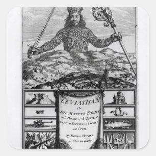 Adesivo Quadrado Frontispiece por Thomas Hobbes de Malmesbury