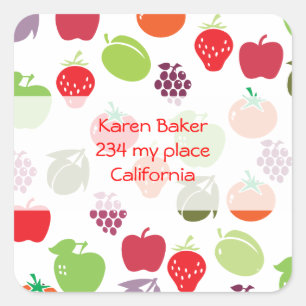 Adesivo Quadrado Fruta