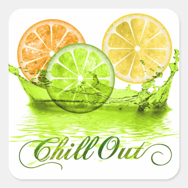 Adesivo Quadrado Fruta de Verão ID165 (Frente)