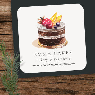 ADESIVO QUADRADO FRUTA FLORAL DO BOLO DE CUPCAKE PATISSERIE
