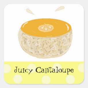 Adesivo Quadrado Fruta Juicy Cantaloupe