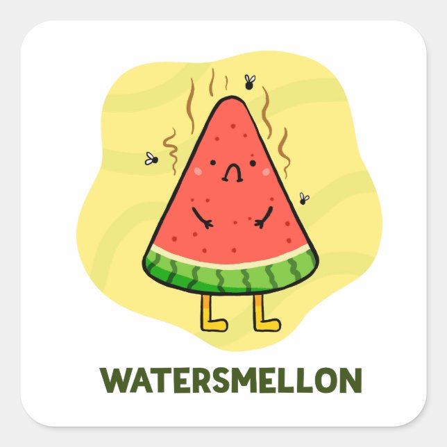 Adesivo Quadrado Fruta Melon Pun Sticker (Frente)