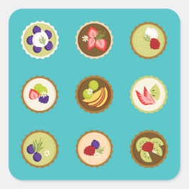 Adesivo Quadrado Fruta Tarts