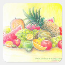 Adesivo Quadrado Frutas felizes