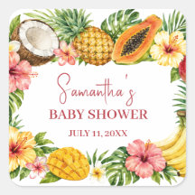 Frutas Tropicais Abacaxi Chuvada de Bebê Havaiana