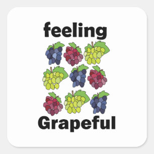 Adesivo Quadrado Frutas Uvas Sentimento Uval Fun Pun