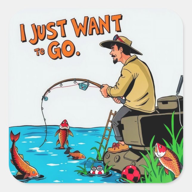 Adesivo Quadrado Fuga à Serenidade: Um Sonho de Pescador (Frente)