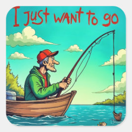 Adesivo Quadrado Fuga à Tranquilidade: Sonho de Pescador