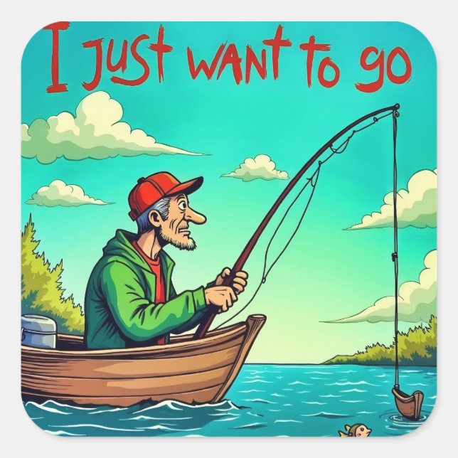 Adesivo Quadrado Fuga à Tranquilidade: Sonho de Pescador (Frente)