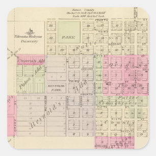 Adesivo Quadrado Fullerton e Genoa, Nebraska