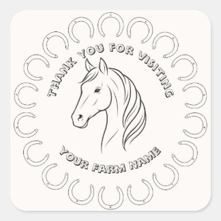 Adesivo Quadrado Fully Custom Horse Farm Stickers
