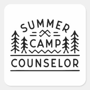 Adesivo Quadrado Funcionarios de conselheiro do campo de verão
