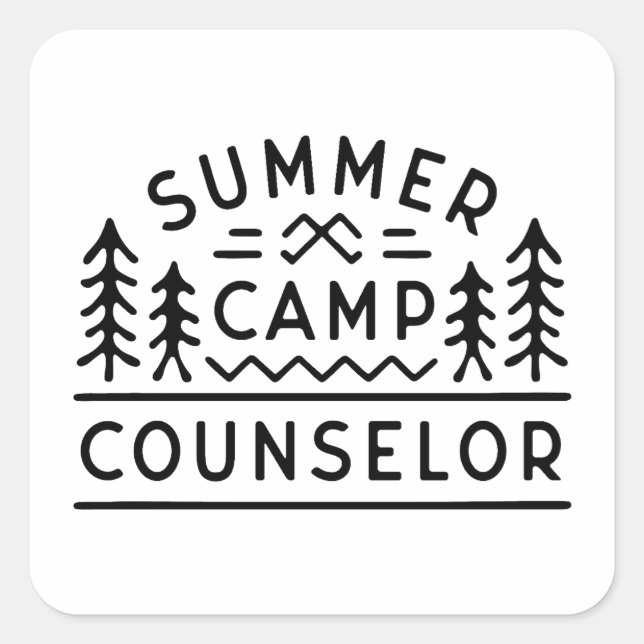 Adesivo Quadrado Funcionarios de conselheiro do campo de verão (Frente)