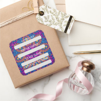 ADESIVO QUADRADO FUNCIONARIOS RÓTULO DA EMPRESA