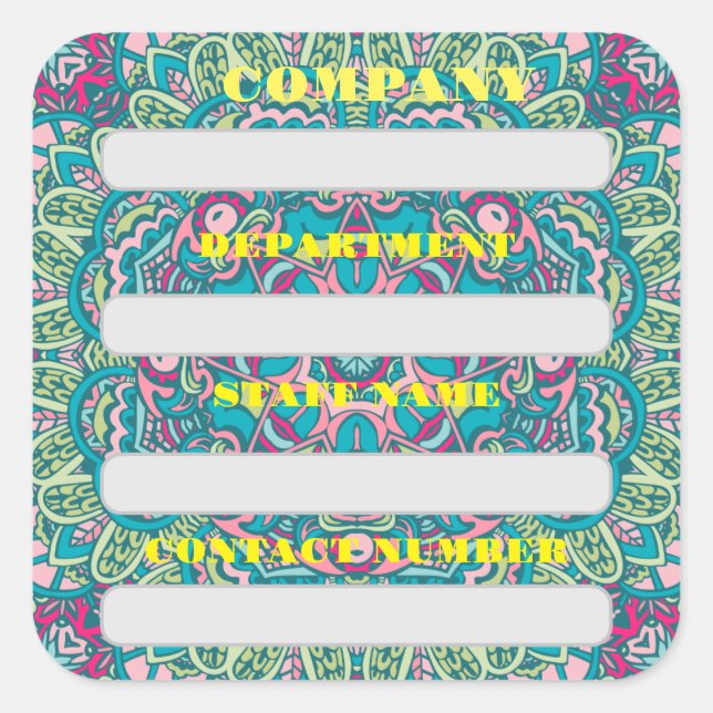 ADESIVO QUADRADO FUNCIONARIOS RÓTULO DA EMPRESA (Frente)