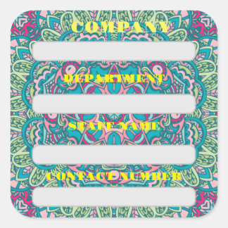 ADESIVO QUADRADO FUNCIONARIOS RÓTULO DA EMPRESA