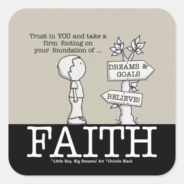 Adesivo Quadrado Fundação do Sticker Quadrado de Faith (Frente)