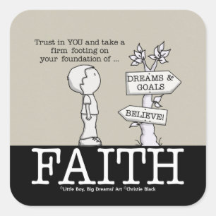 Adesivo Quadrado Fundação do Sticker Quadrado de Faith