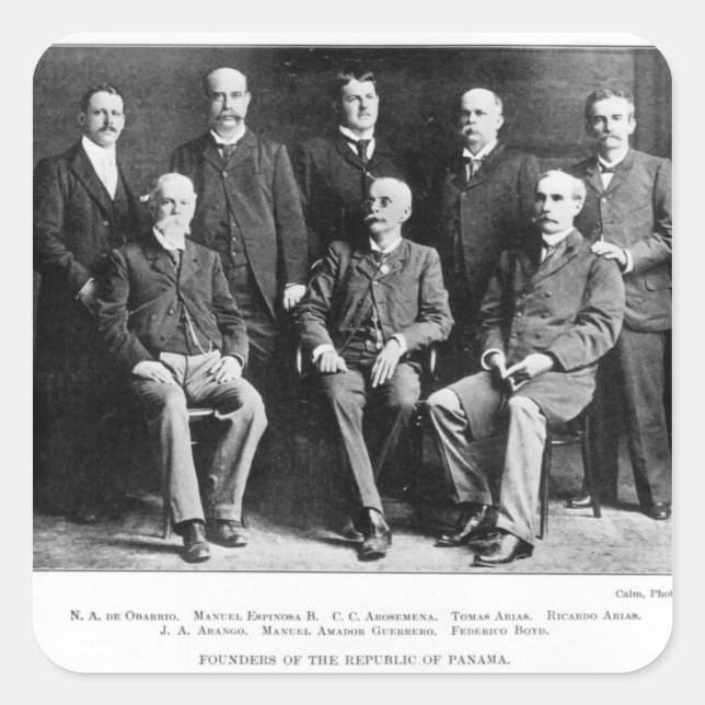 Adesivo Quadrado Fundadores da República do Panamá (Frente)