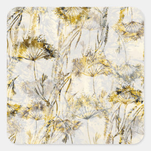 Adesivo Quadrado fundo aquarela abstrato: dandelion, juniper