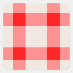 Adesivo Quadrado Fundo Branco e Vermelho
