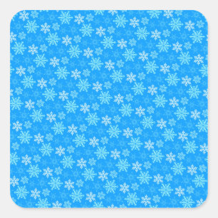 Adesivo Quadrado Fundo de Flocos de Neve Azuis Bonitos
