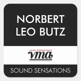 Adesivo Quadrado Fundo preto VMA JBHS com fonte de TODOS os BONÉS b