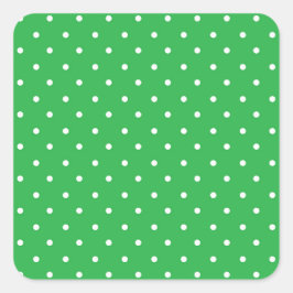 Adesivo Quadrado Fundo verde contínuo com padrão de bolinhas