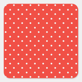 Adesivo Quadrado Fundo vermelho sem emenda padrão de bolinhas