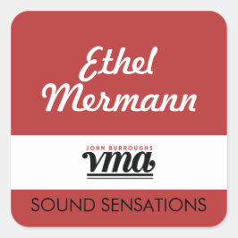 Adesivo Quadrado Fundo Vermelho VMA JBHS com Script Branco