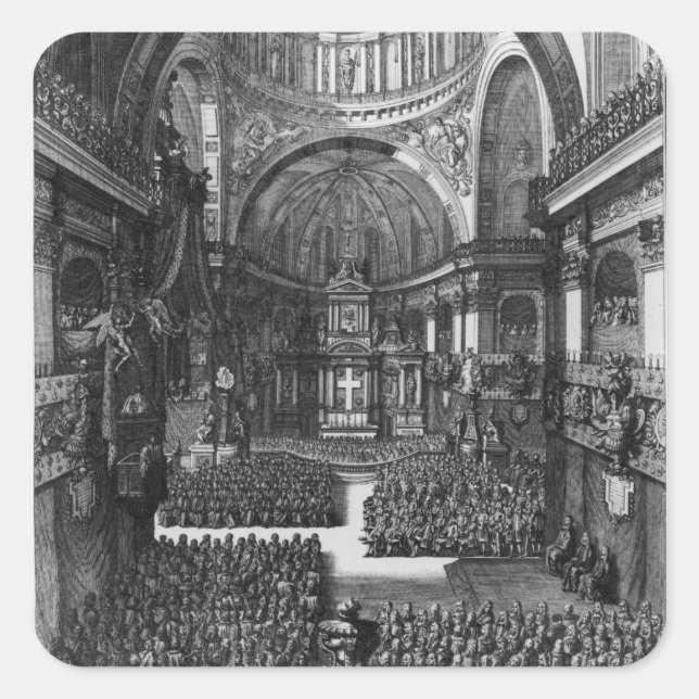 Adesivo Quadrado Funeral da Rainha de Marie-Louise d'Orleans (Frente)