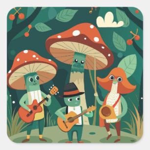 Adesivo Quadrado Funghi Funk Fest
