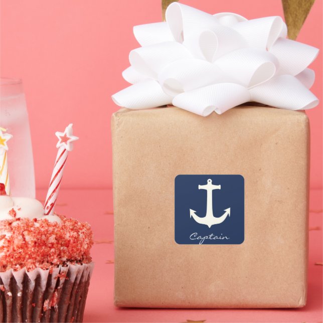 Adesivo Quadrado Funky Anchor Capitão Mar Oceano Navegando (Festa)