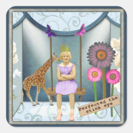 Adesivo Quadrado Funky Vintage Kid Altered Art Collage