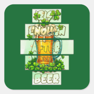 Adesivo Quadrado Funny Beer St Patrick’s Day Shirt – Autocolante